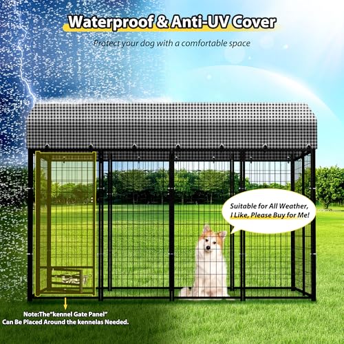 Large Outdoor Dog Kennel with Roof Cover Heavy Duty Welded Wire Steel Dog Pen B5629