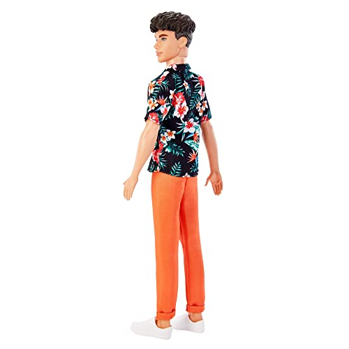 Barbie Fashionistas Ken Doll #184 with Hawaiian Shirt and Orange Pants F4234