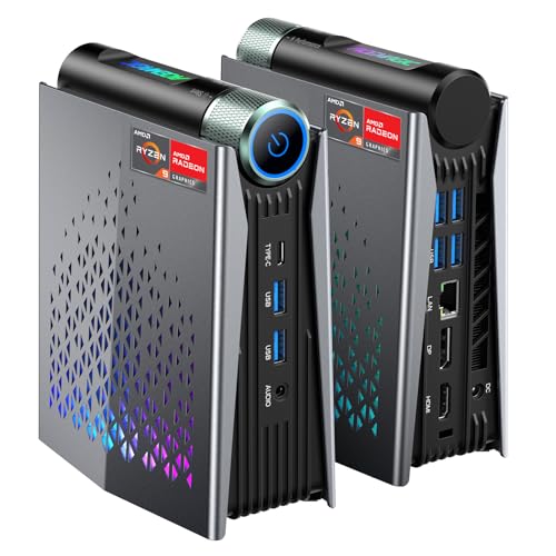 ACEMAGICIAN S3A Mini PC, Ryzen 7 5875U(up to 4.5Ghz), 16GB DDR4 512GB NVME SSD Mini Desktop Computer, Mini Computers [WiFi6/BT5.2] [4K UHD/RGB Lights/3 Adjustable Mode Light Gaming PC