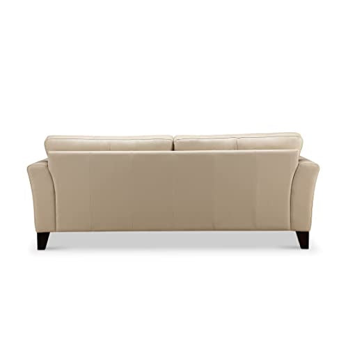 Abbyson Living Top Grain Leather Loveseat, Cream Q922361