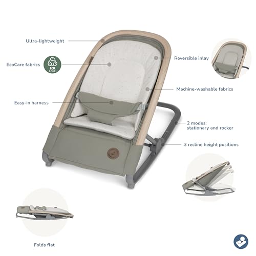 Maxi-Cosi Kori 2-in-1 Baby Bouncer Seat, Portable Rocker, Classic Green Z910