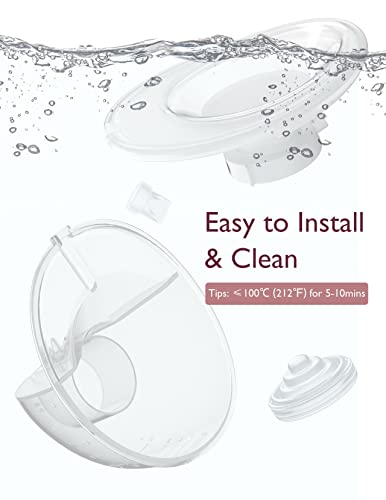 Momcozy M5 Hands-Free Wearable Breast Pump, Double-Sealed Flange, 3 Modes & 9 Suction Levels, 24mm, 2-Pack Quill Gray Z371714