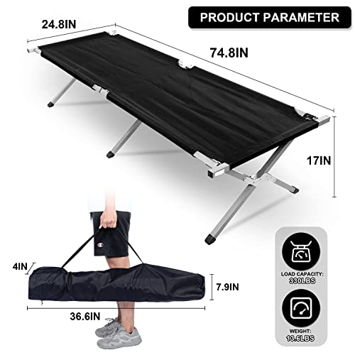 YSSOA Folding Camping Cot with Storage Bag for Adults, Portable Sleeping Bed S454767