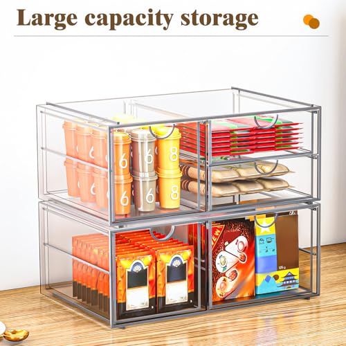 Acrylic Makeup Organizer with 19 Drawers, 4 Pack Clear Storage B90209
