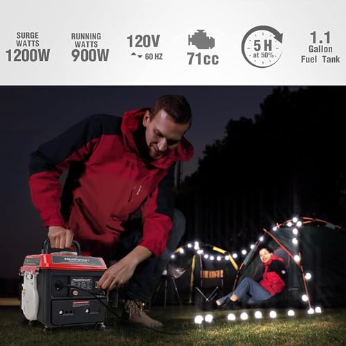 PowerSmart 2500-Watt Gas Powered Portable Inverter Generator, CO Sensor, EPA Compliant M468