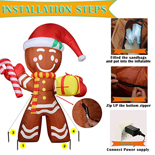 Inflatable Snowman Christmas Decoration with Rotating LED Lights N534