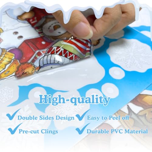 226 PCS Snowflake Window Clings, Reusable Winter Window Decals for Holiday Decor M46237