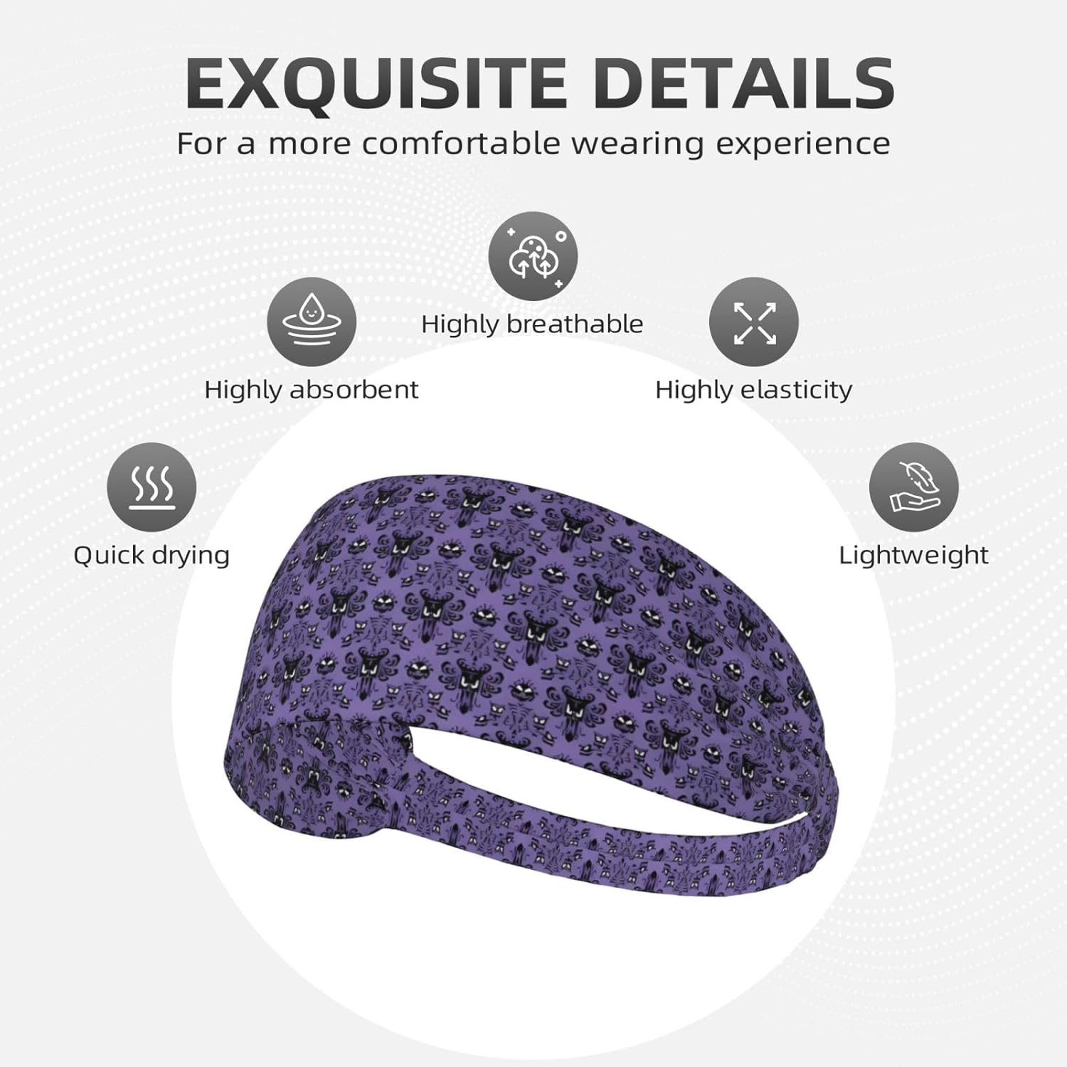 Elastic Exercise Headband for Men & Women Moisture Wicking Athletic Running Gym G98969