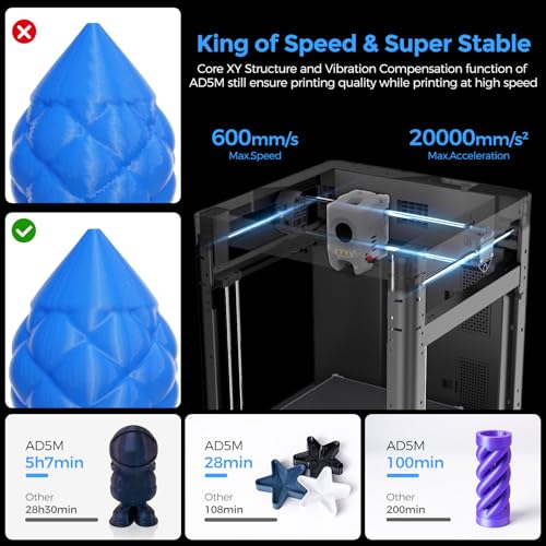 FLASHFORGE Adventurer 5M 3D Printer, High-Speed FDM with Auto Leveling J1032
