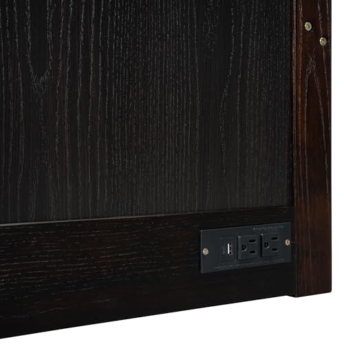 Harper & Bright Designs Queen Murphy Bed with USB Charging Station and Storage, Espresso A423