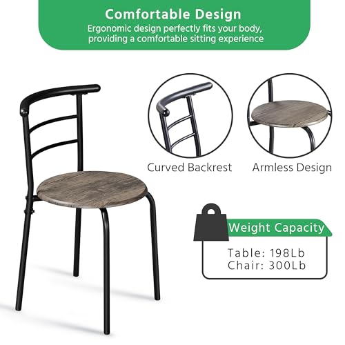 Yaheetech 3-Piece Dining Table Set with 2 Chairs, White X5971
