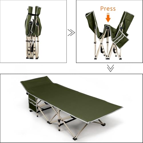 Yaheetech Folding Camping Cot, Portable Military Canvas Sleeping Bed with Carry Bag B4383