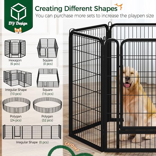 Yaheetech Dog Playpen Outdoor 40 Inch 8 Panels Metal Pet Fence I4784
