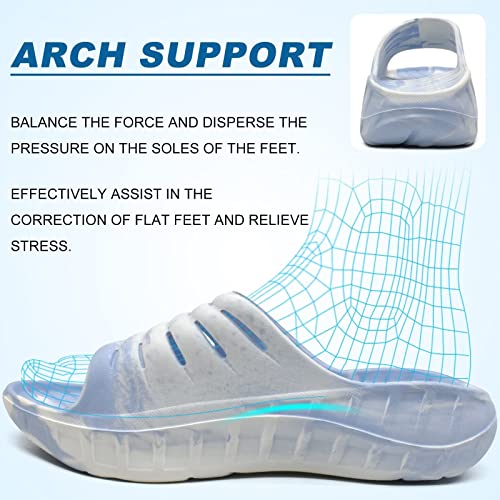 KuaiLu Men's Recovery Sandals Orthotic Cushion Open Toe Sport Slides D332788