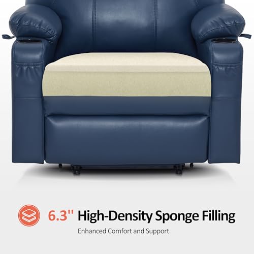 MCombo Power Lift Recliner Chair for Elderly with Heat and Massage, Faux Leather, Black V60394