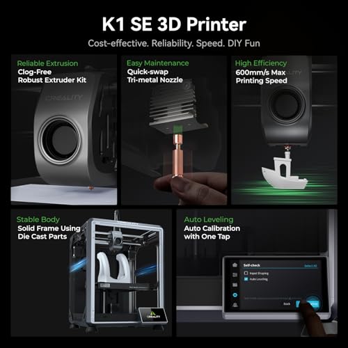 Creality K1 SE 3D Printer, High-Speed Auto Leveling Direct Extruder Q442067