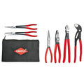 KNIPEX Tools - 2 Piece Extra Long Needle Nose Pliers Set With Keeper Pouch & Tools 9K 00 80 94 US Cobra Combination Cutter and Needle Nose Pliers 4-Piece Set