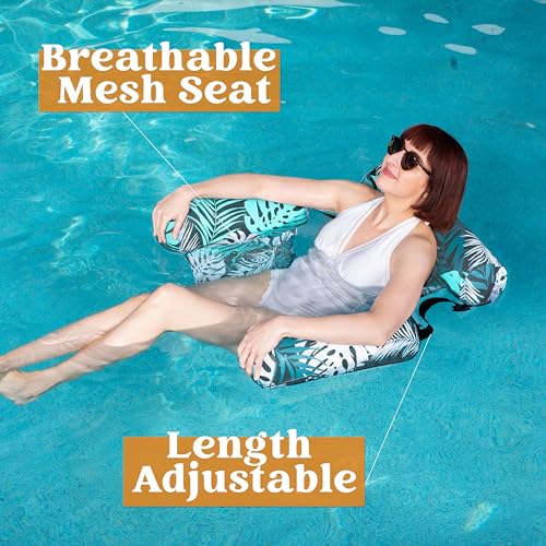 Sloosh Inflatable Pool Lounge Chair for Adults, Plant Pattern T481