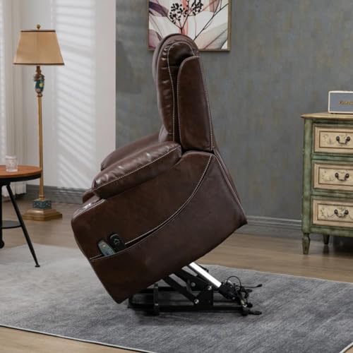Lift Chair Recliner with Massage and Heat, Heavy Duty for Seniors, Brown V12888