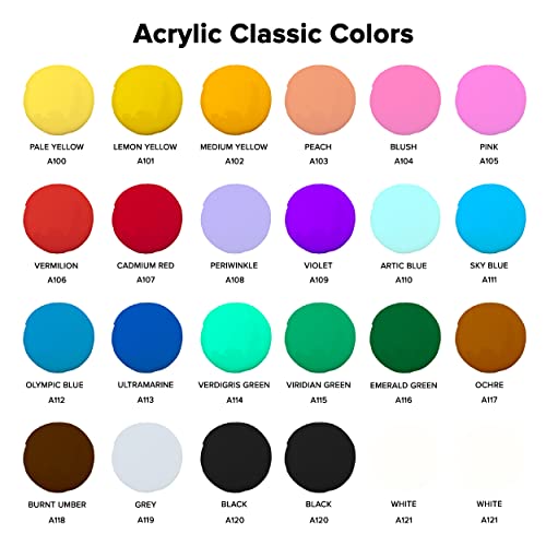GenCrafts Neon Acrylic Pouring Paint 12 Colors, 2 oz Bottles J107