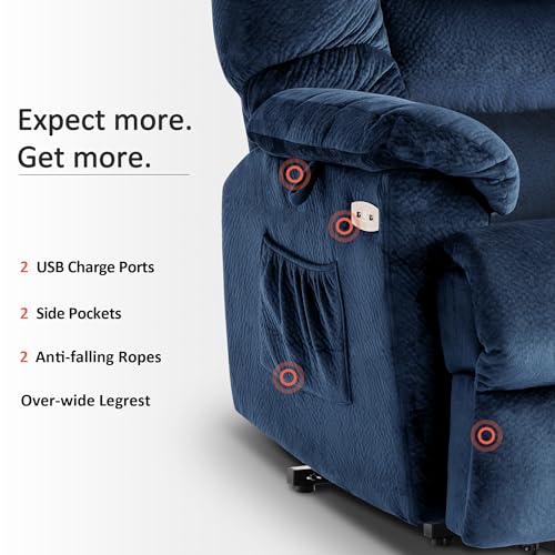 MCombo Triple Motor Power Lift Recliner Chair Sofa with Adjustable Headrest, Fabric, Brown T835565