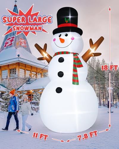 16FT Christmas Inflatable Snowman with LED Lights Outdoor Yard Decor N561071