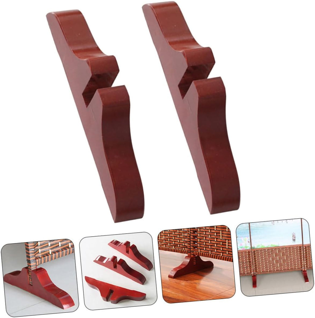 Amosfun 2pcs Screen Divider Stand Base Wooden Support Feet L603