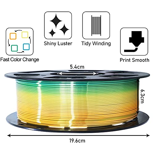 MIKA3D Bicolor Silk PLA 3D Printer Filament Bundle, 1.75mm, 6 Spools V5573