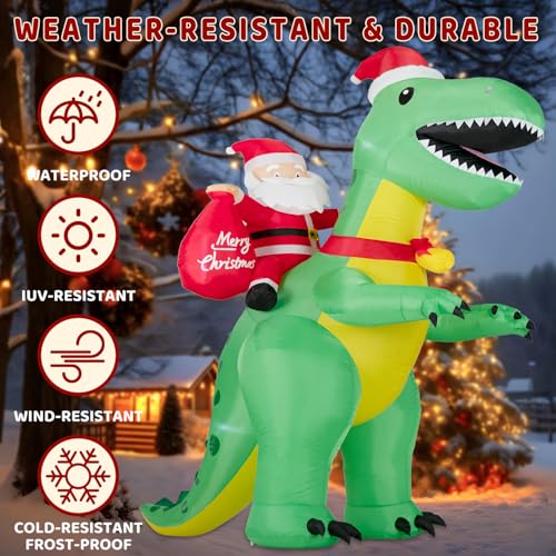 8FT Christmas Inflatables Santa Claus with Christmas Tree, LED Lights, Outdoor Yard Decor B208795