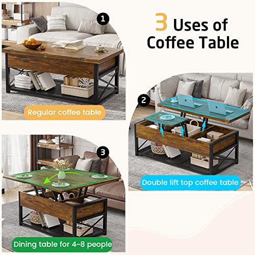 Itaar Lift Top Coffee Table with Storage, Black Q419