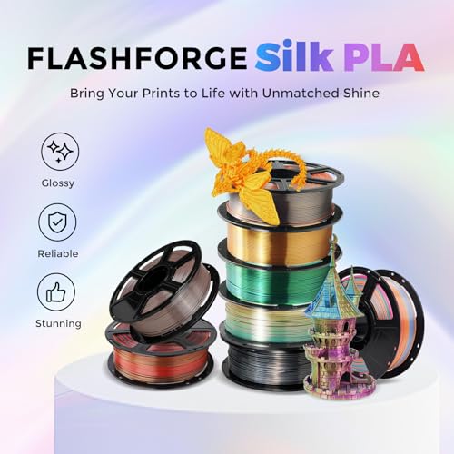 FLASHFORGE Silk PLA Filament 1.75mm, 1kg Spool V8381