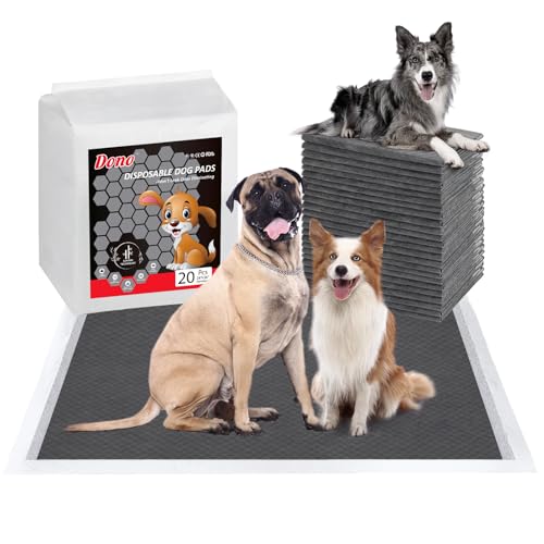 Dono Charcoal Dog Puppy Pads -100pcs：13" x 18" -Odor-Control Carbon Potty Pee Pads for Dogs, 6-Layer Leak-Proof & Quick Dry Dog Training Pads, Super Absorbent with Activated Charcoal Dog Pads
