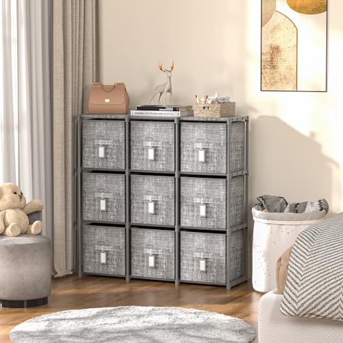 Cube Storage Organizer with 6 Printed Bins and Labels Y73983