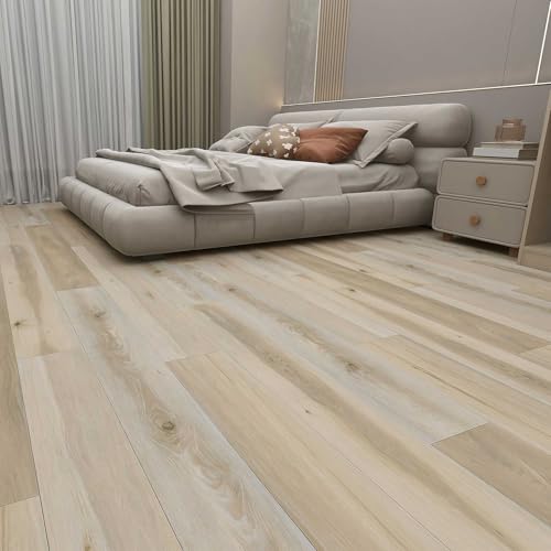 Interlocking Luxury Vinyl Flooring Wood-Look Planks SPC Rigid Core Waterproof Hickory Q852539