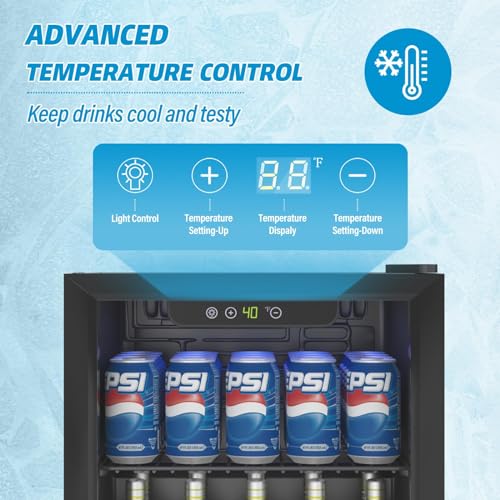 Compact Freestanding Beverage Refrigerator and Skincare Fridge, 0.9 Cu Ft Mini Fridge N768451