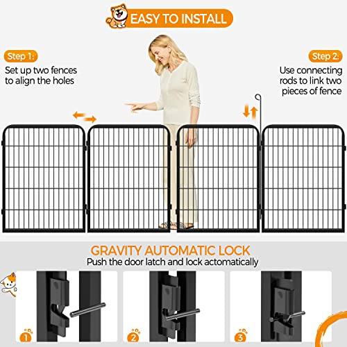 Yaheetech 8 Panels Dog Playpen, Metal 32" Dog Fence with Storage Bag S858