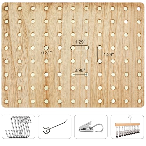 Peg Board Display Stand 66.9inch Freestanding Folding Room Divider, 4 Panels White M68924