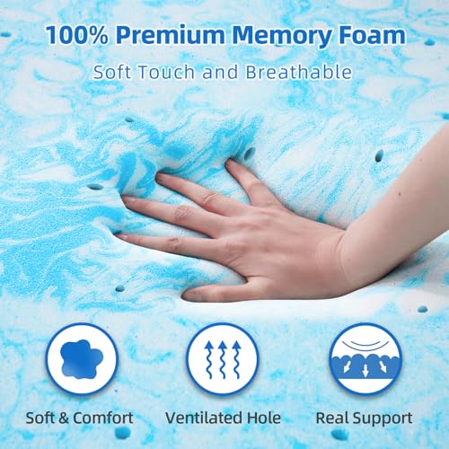 BedsPick 3 Inch Gel Memory Foam Mattress Topper for Twin Size Bed V71618