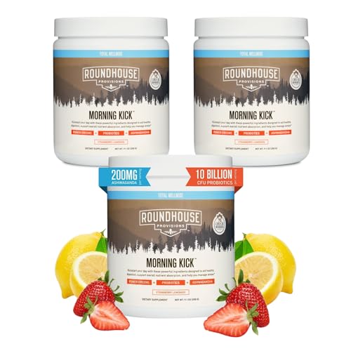ROUNDHOUSE PROVISION Morning Kick Zero Sugar Greens Superfood Powder, Strawberry Lemonade, 30 Servings Z781093