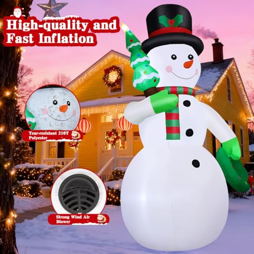 GOOSH 12 FT Christmas Inflatable Snowman with Built-in LEDs B9098