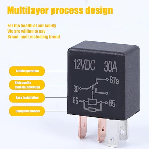 2 PCS Car 5-pin Relay 12V 30A Heavy Duty Standard Automotive Relay X60389