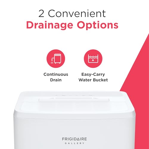 Frigidaire 50-Pint Portable Dehumidifier with Wi-Fi for Medium/Large Rooms, White Q334986