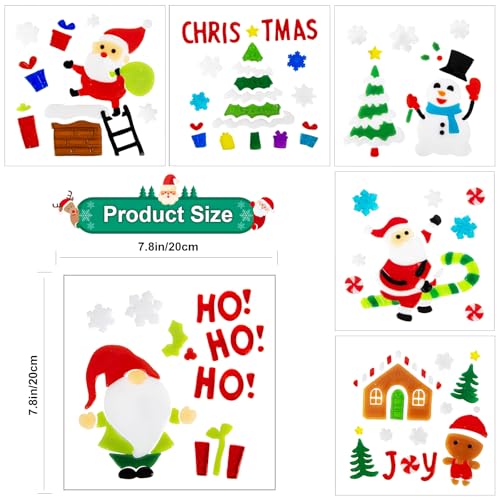 Christmas Window Clings Gel Snowflake Snowman 6-Piece Set F295752