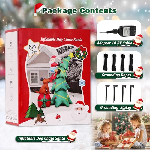 10 FT Inflatable Santa Claus with LED Lights for Outdoor Christmas Decor L40414