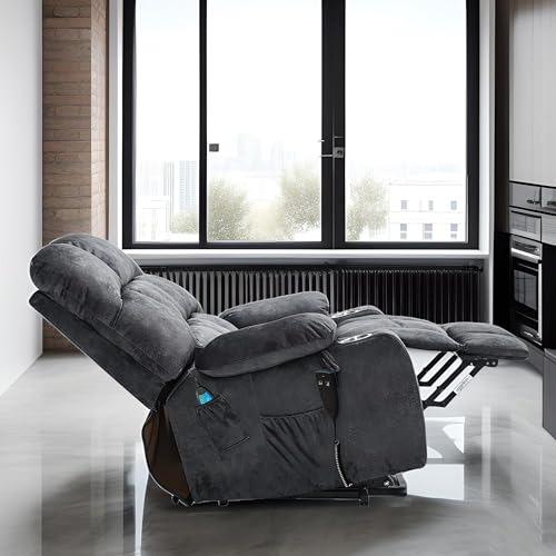 Lift Chair Recliner with Massage and Heat, Heavy Duty for Seniors, Brown V12888