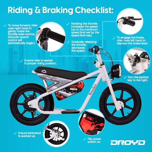 Weeler Electric Mini Bike for Kids Ages 6 & Up, 200W, 14in Tire Y9687