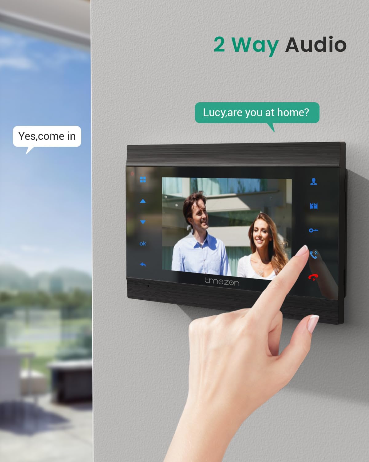 TMEZON Wireless WiFi Video Door Phone Intercom System with 7 Inch Monitor and 1080P Camera Y414557