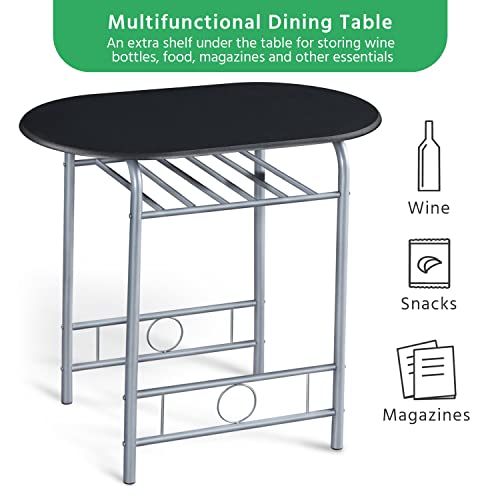 Yaheetech 3-Piece Dining Table Set with 2 Chairs, White X5971