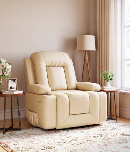 GarveeHome Power Lift Recliner Chair with Heat and Massage, Faux PU, for Elderly I162