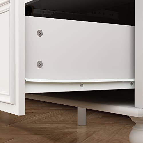 FAMAPY Chest of Drawers White Dresser with Gold Metal Handles & Wooden Legs O6797